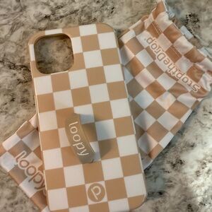 Loopy Case Tan and White Checkered Phone Case